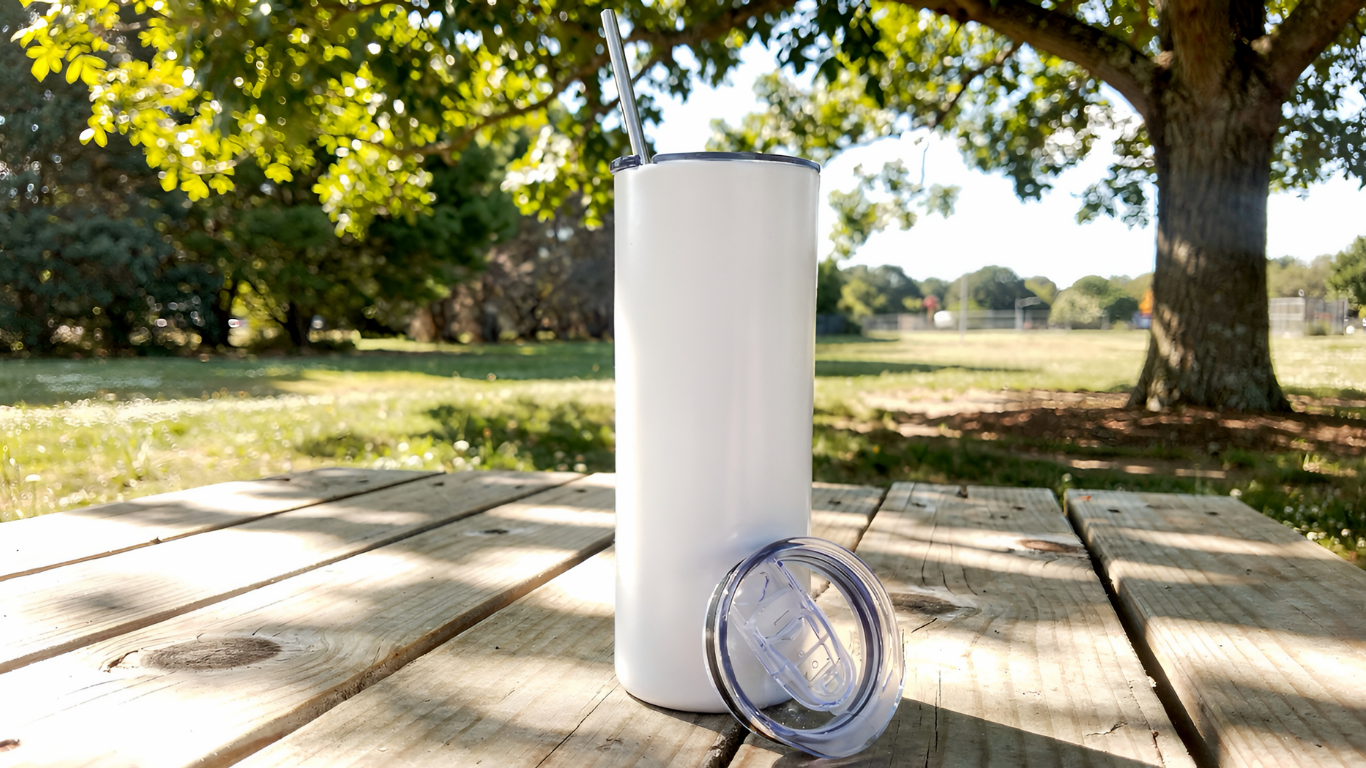 20oz Stainless Steel Tumbler with Metal Straw